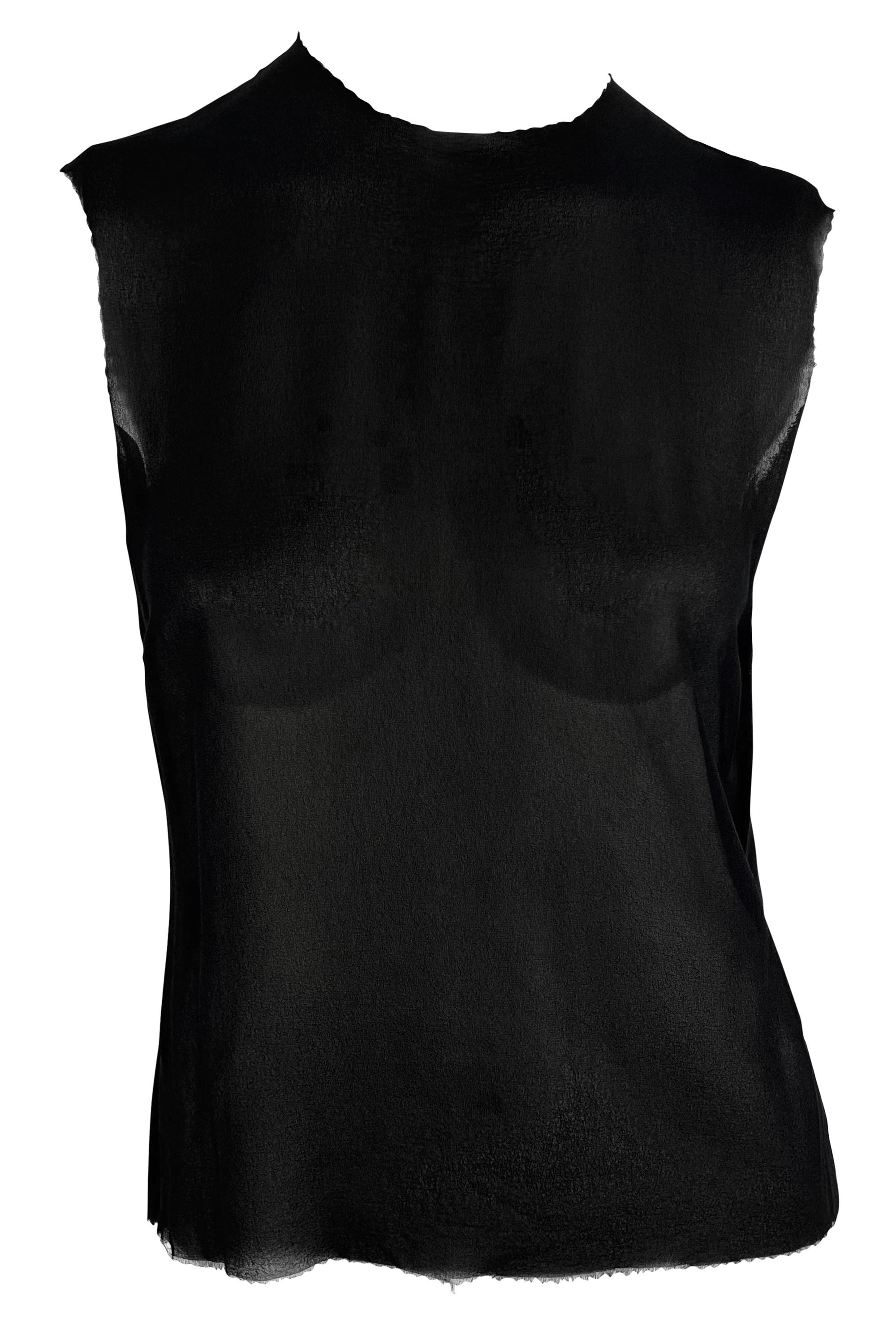 P/E 2002 Yves Saint Laurent by Tom Ford Set di gilet neri trasparenti per la passerella in vendita 4