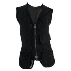 S/S 2002 Yves Saint Laurent by Tom Ford Runway Sheer Black Cargo Vest Set