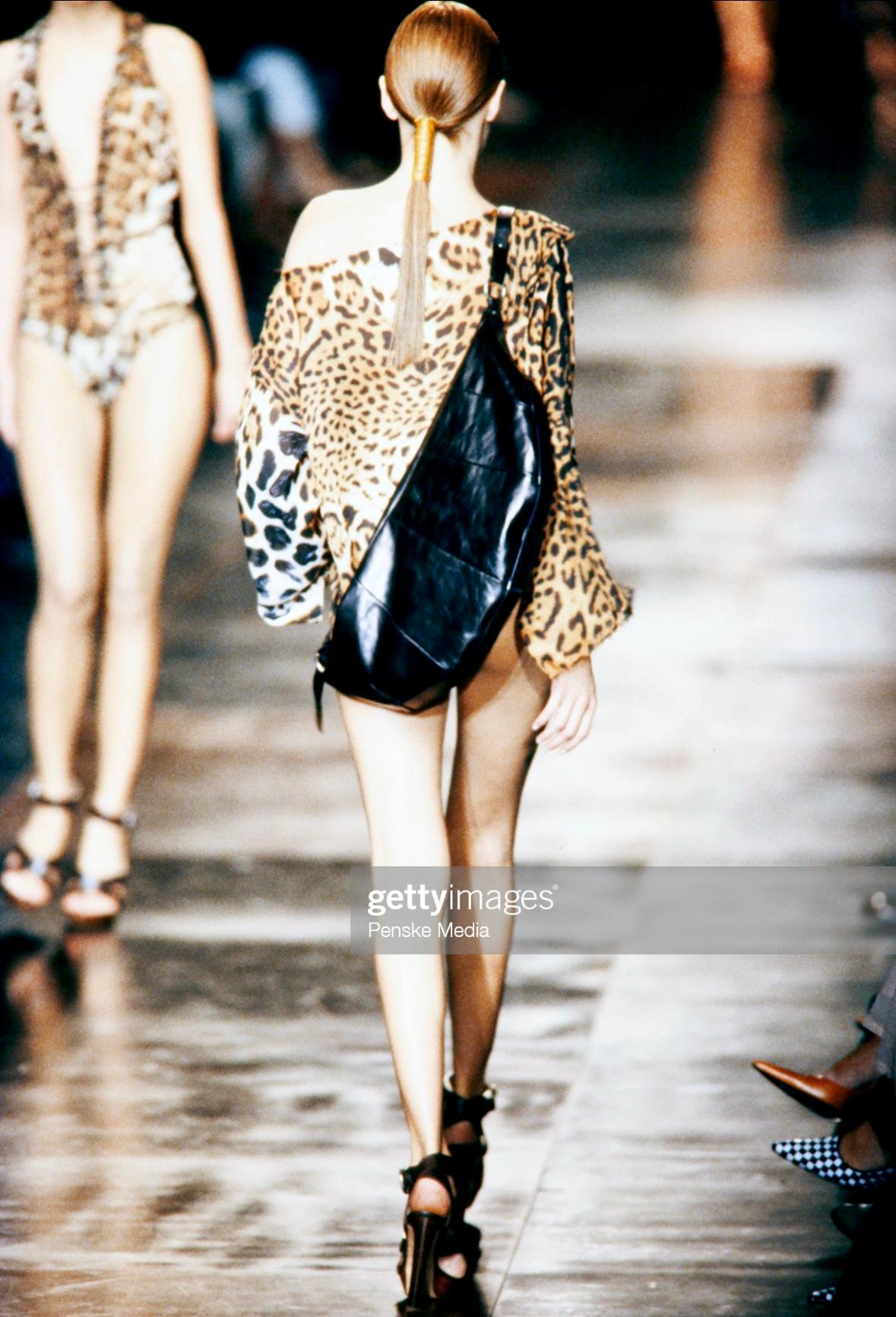 S/S 2002 Yves Saint Laurent by Tom Ford Safari Cheetah Print Sheer Silk Top For Sale 5