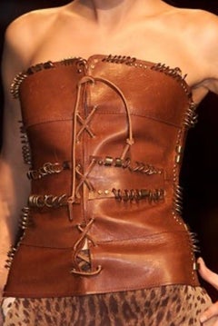 S/S 2002 Yves Saint Laurent by Tom Ford Safari Distressed Suede Studded Vest