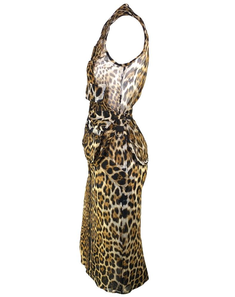 S/S 2002 Yves Saint Laurent by Tom Ford Safari Runway Cheetah Print Skirt Set In Excellent Condition For Sale In West Hollywood, CA