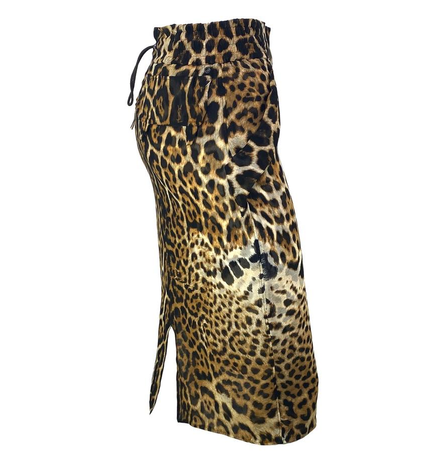 S/S 2002 Yves Saint Laurent by Tom Ford Safari Runway Cheetah Print Skirt Set For Sale 4