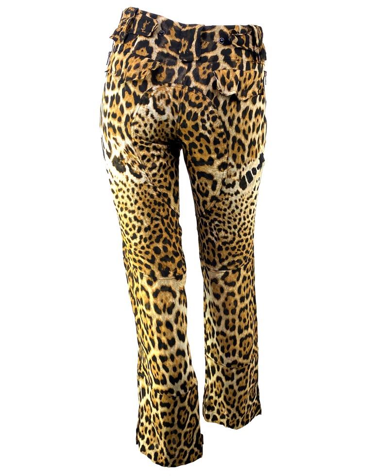 S/S 2002 Yves Saint Laurent by Tom Ford Safari Runway Sheer Leopard Pants In Excellent Condition For Sale In West Hollywood, CA