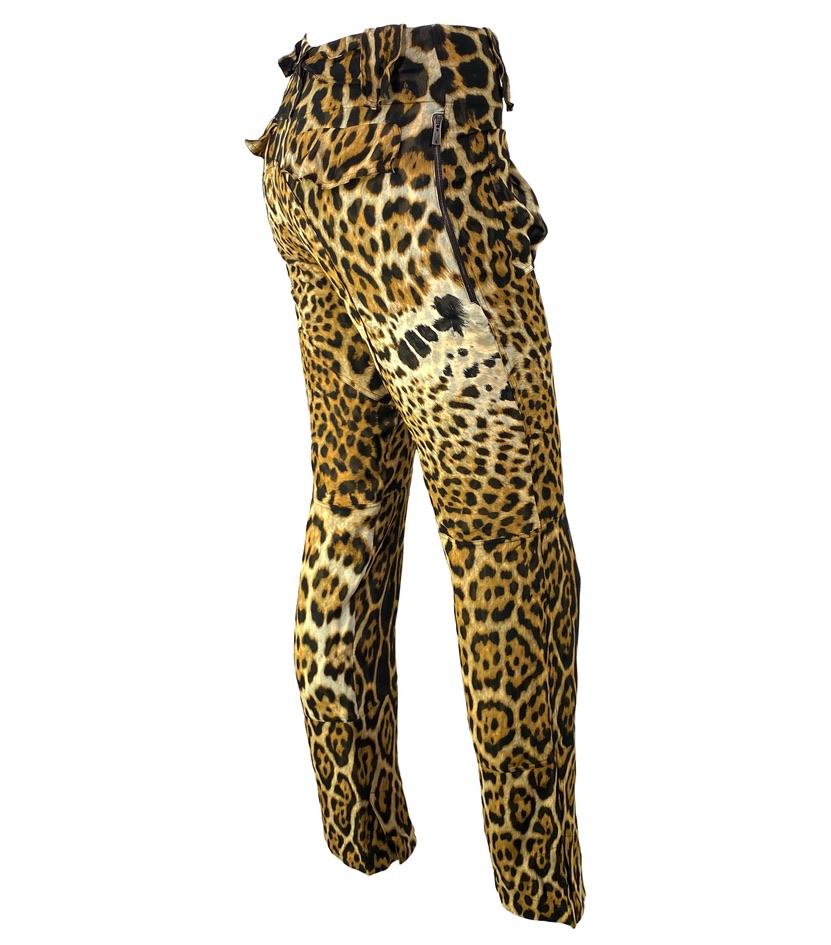 S/S 2002 Yves Saint Laurent by Tom Ford Safari Runway Sheer Leopard Pants For Sale 1