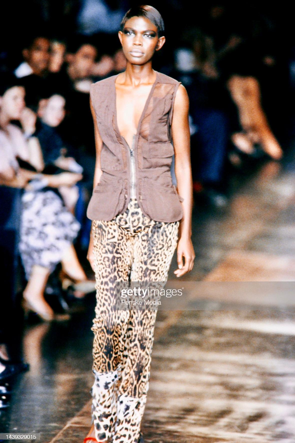 Women's S/S 2002 Yves Saint Laurent by Tom Ford Safari Runway Sheer Leopard Pants For Sale