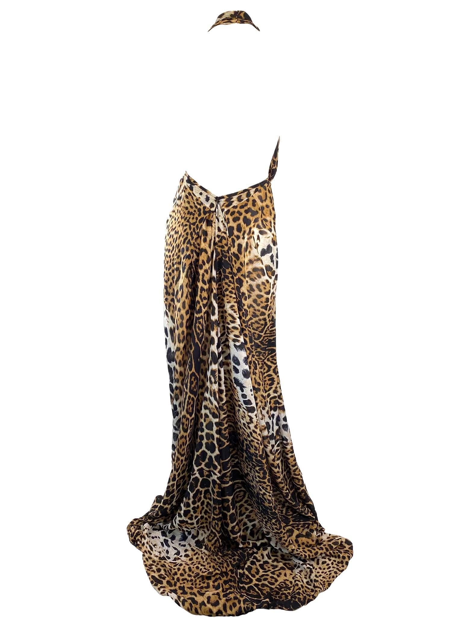 S/S 2002 Yves Saint Laurent by Tom Ford Silk Cheetah Print Gown Safari  For Sale 1