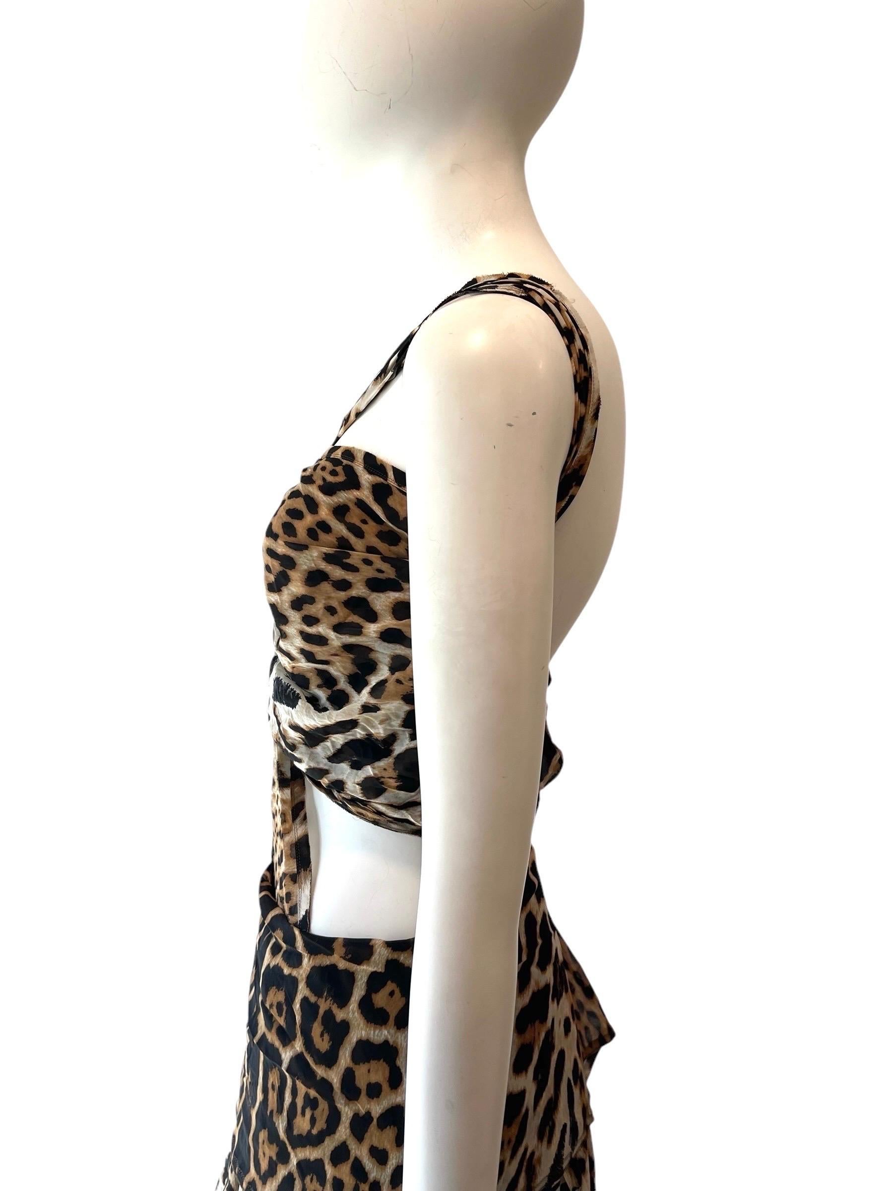 S/S 2002 Yves Saint Laurent Tom Ford Robe à découpes léopard Pour femmes en vente