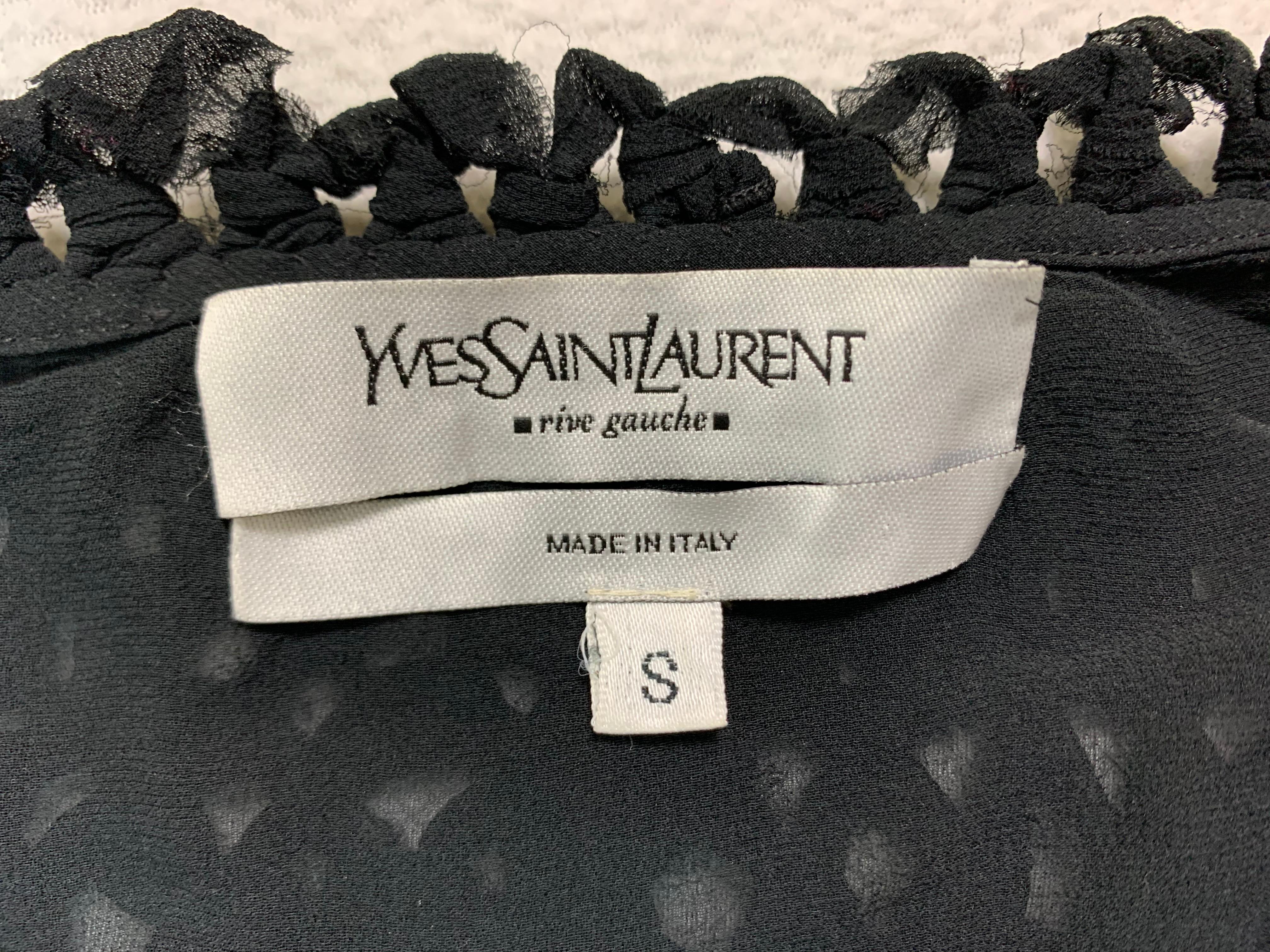 S/S 2002 Yves Saint Laurent Tom Ford Sheer Black Silk Fringe Mini Skirt In Good Condition In Yukon, OK