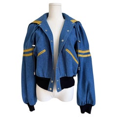 Christian Dior S/S 2003 Denim Bomber Jacket with Appliqué Detail