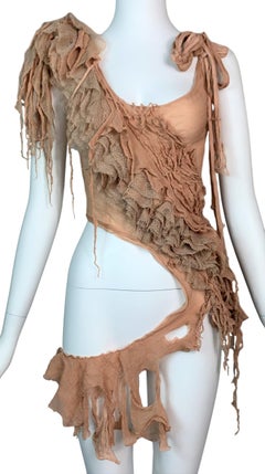 S/S 2003 Alexander McQueen Runway Shipwrecked Sheer Nude Silk Top