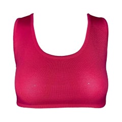 S/S 2003 Celine by Michael Kors Runway Hot Pink Knit Crop Top