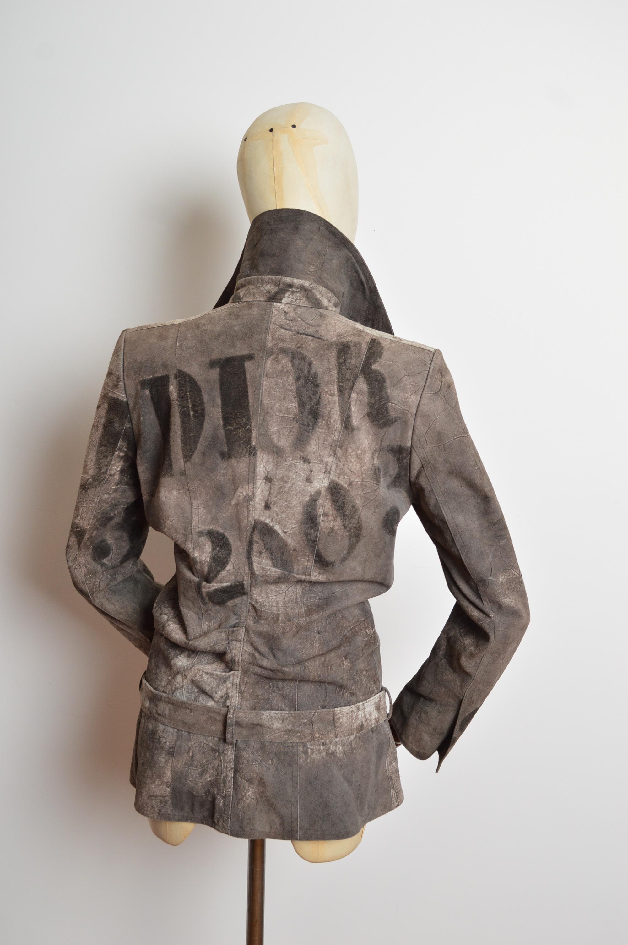 S/S 2003 Christian Dior by John Galliano Calf Skin Leather Jacket - Blazer For Sale 7