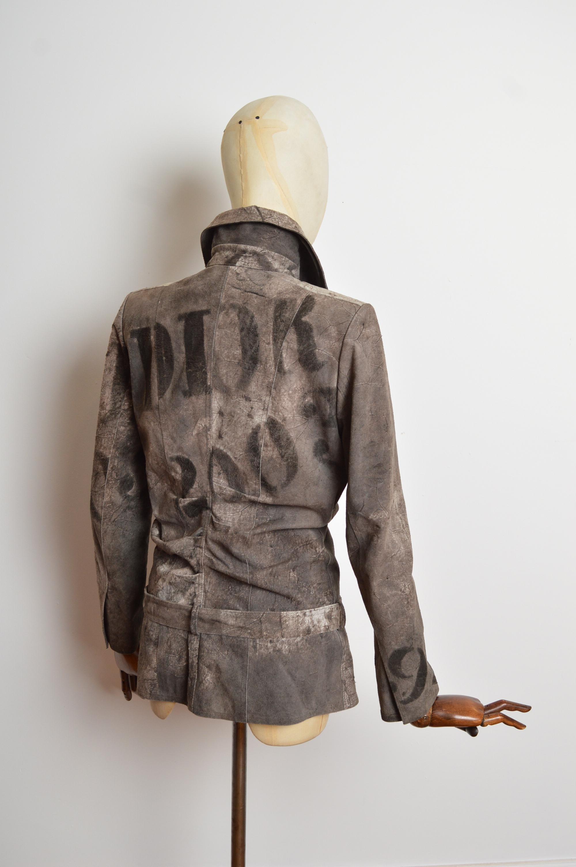 S/S 2003 Christian Dior by John Galliano Calf Skin Leather Jacket - Blazer For Sale 8