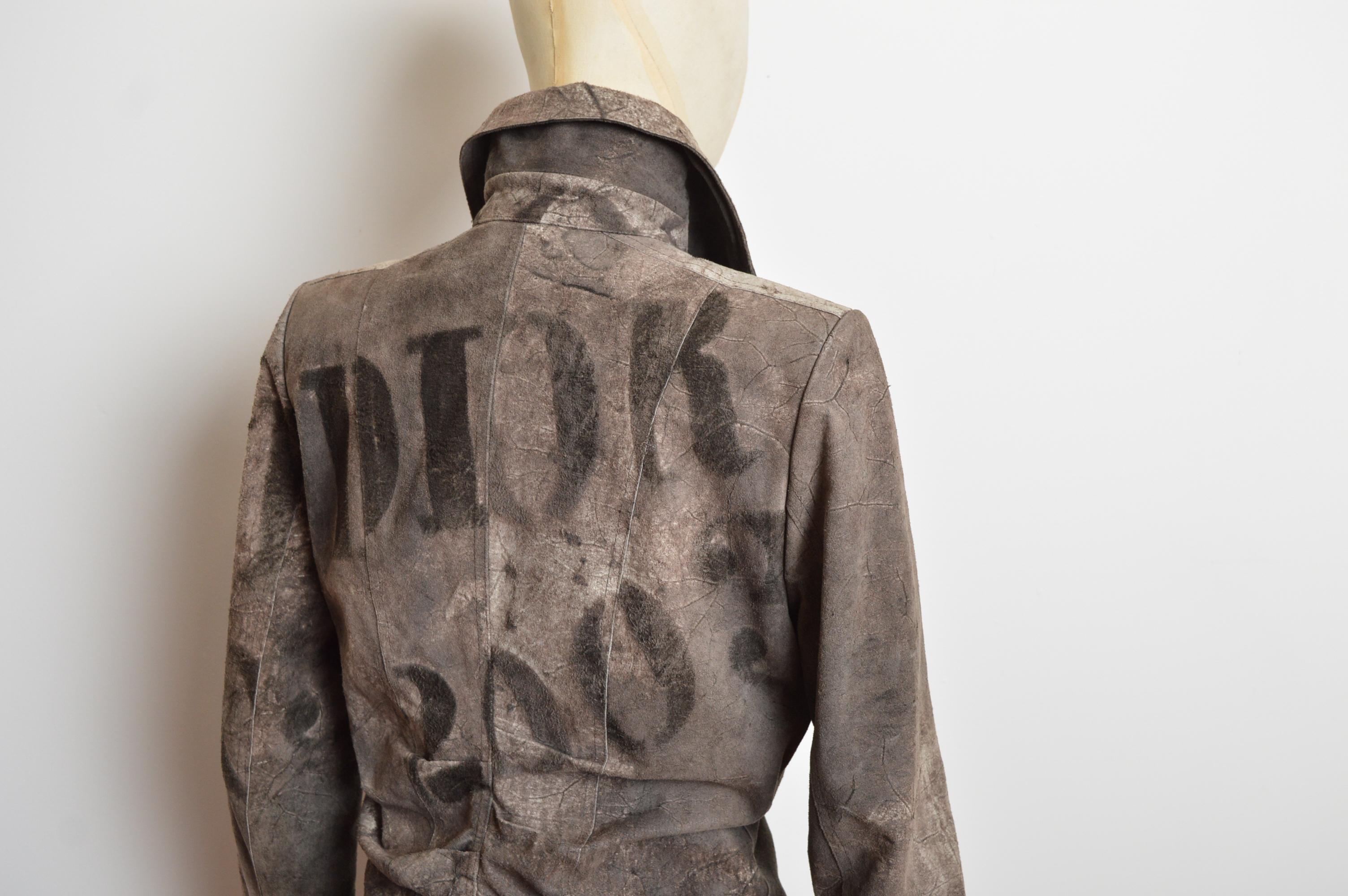 S/S 2003 Christian Dior by John Galliano Calf Skin Leather Jacket - Blazer For Sale 9
