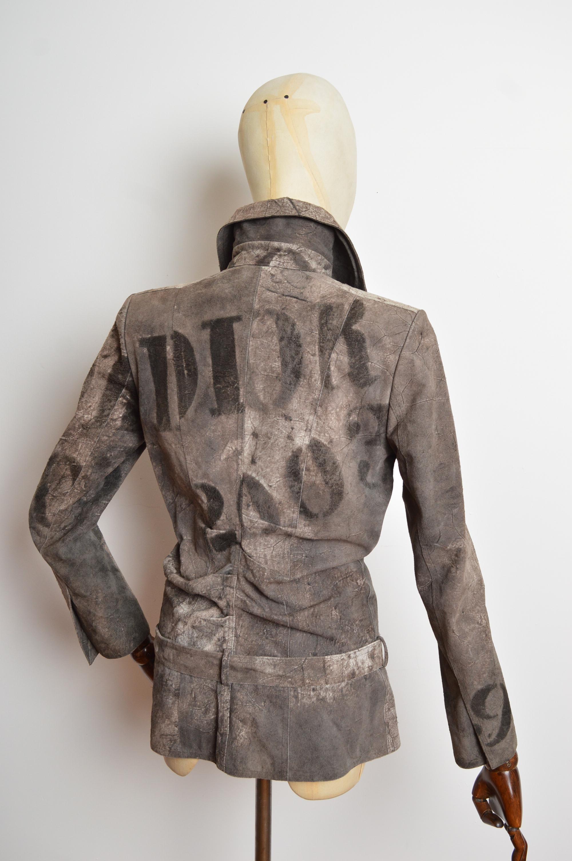 S/S 2003 Christian Dior by John Galliano Calf Skin Leather Jacket - Blazer For Sale 10