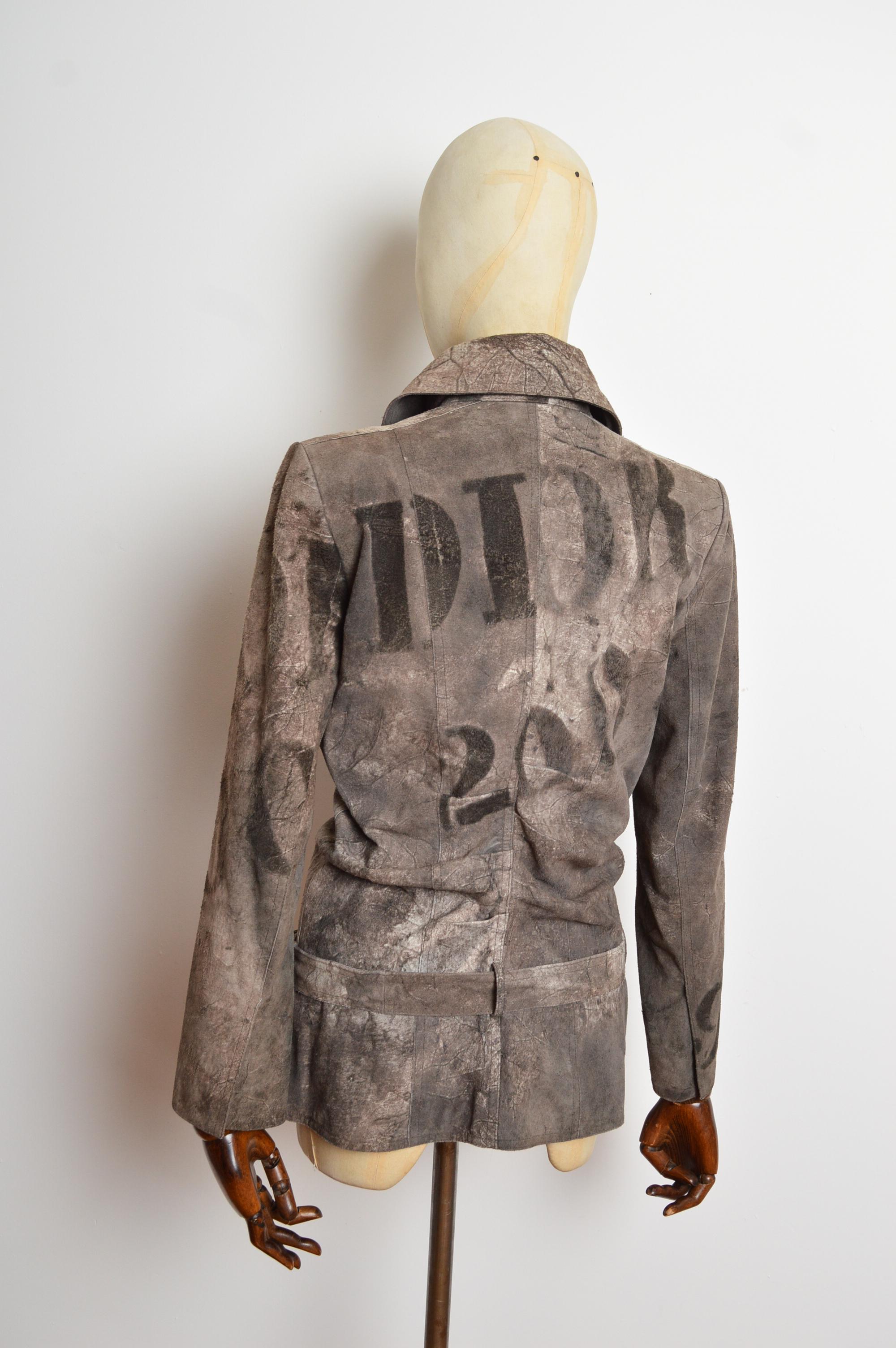 S/S 2003 Christian Dior by John Galliano Calf Skin Leather Jacket - Blazer For Sale 11