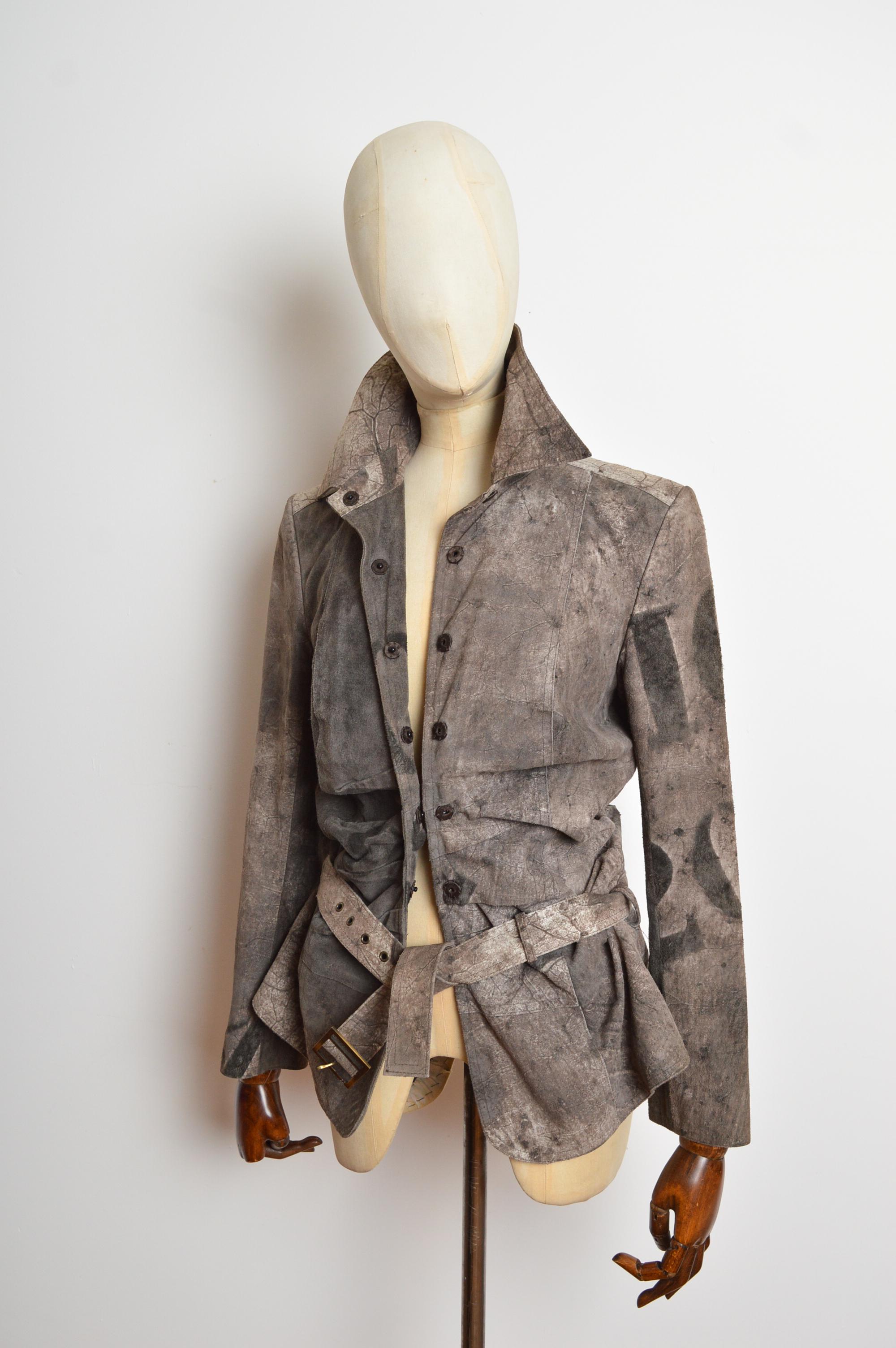 S/S 2003 Christian Dior by John Galliano Calf Skin Leather Jacket - Blazer For Sale 12