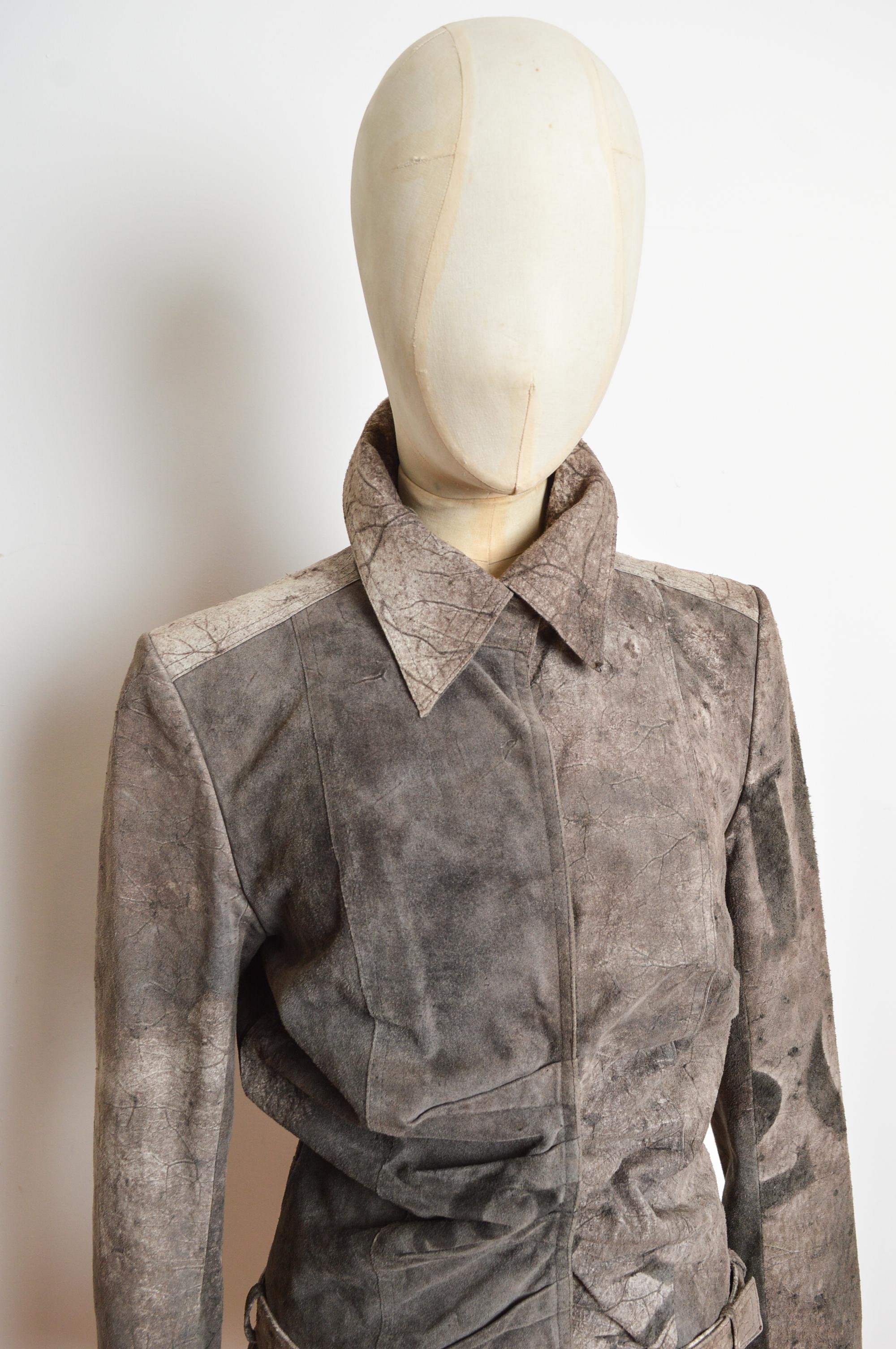 S/S 2003 Christian Dior by John Galliano Calf Skin Leather Jacket - Blazer In Excellent Condition For Sale In Sheffield, GB