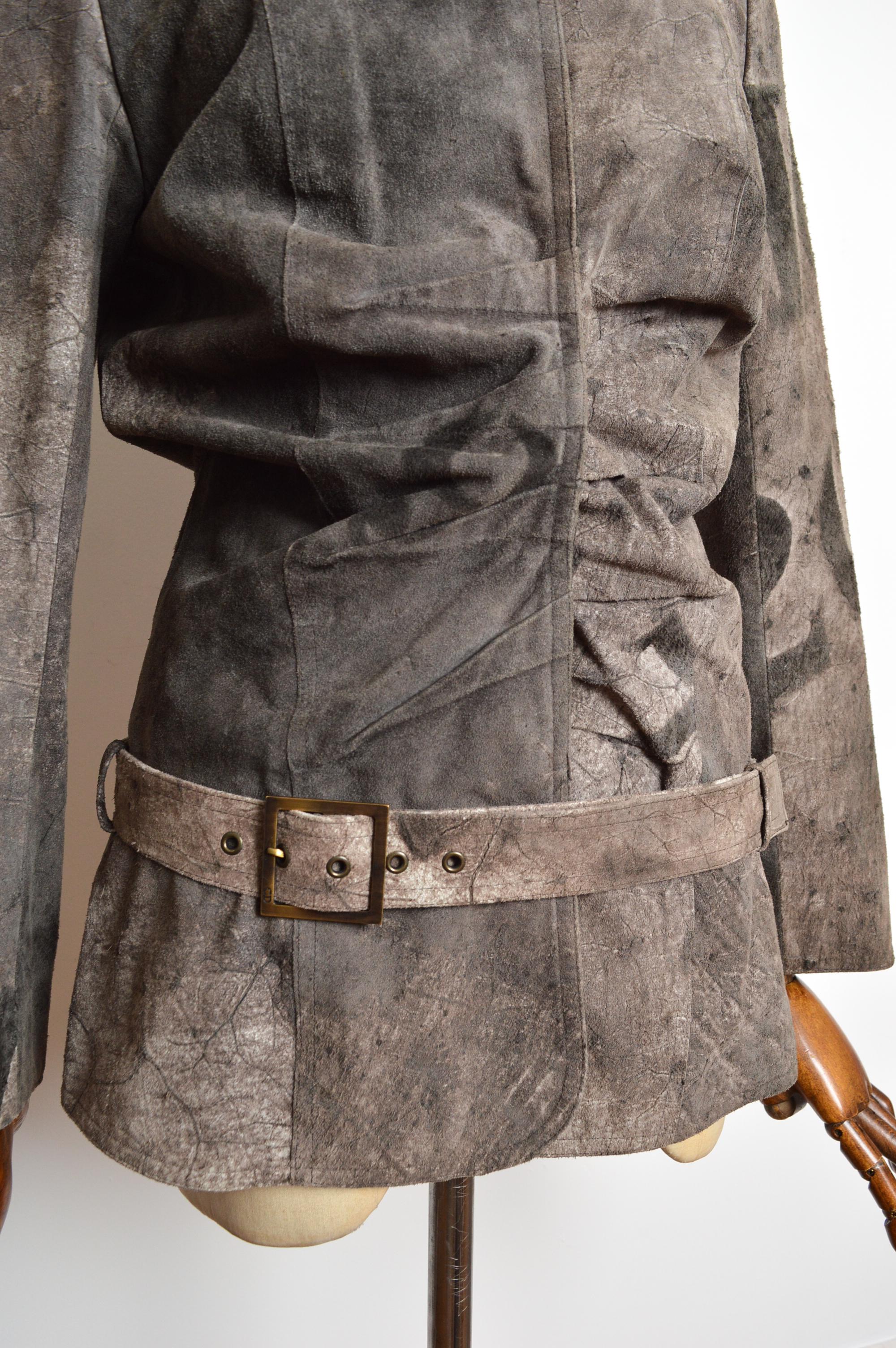 S/S 2003 Christian Dior by John Galliano Calf Skin Leather Jacket - Blazer For Sale 2