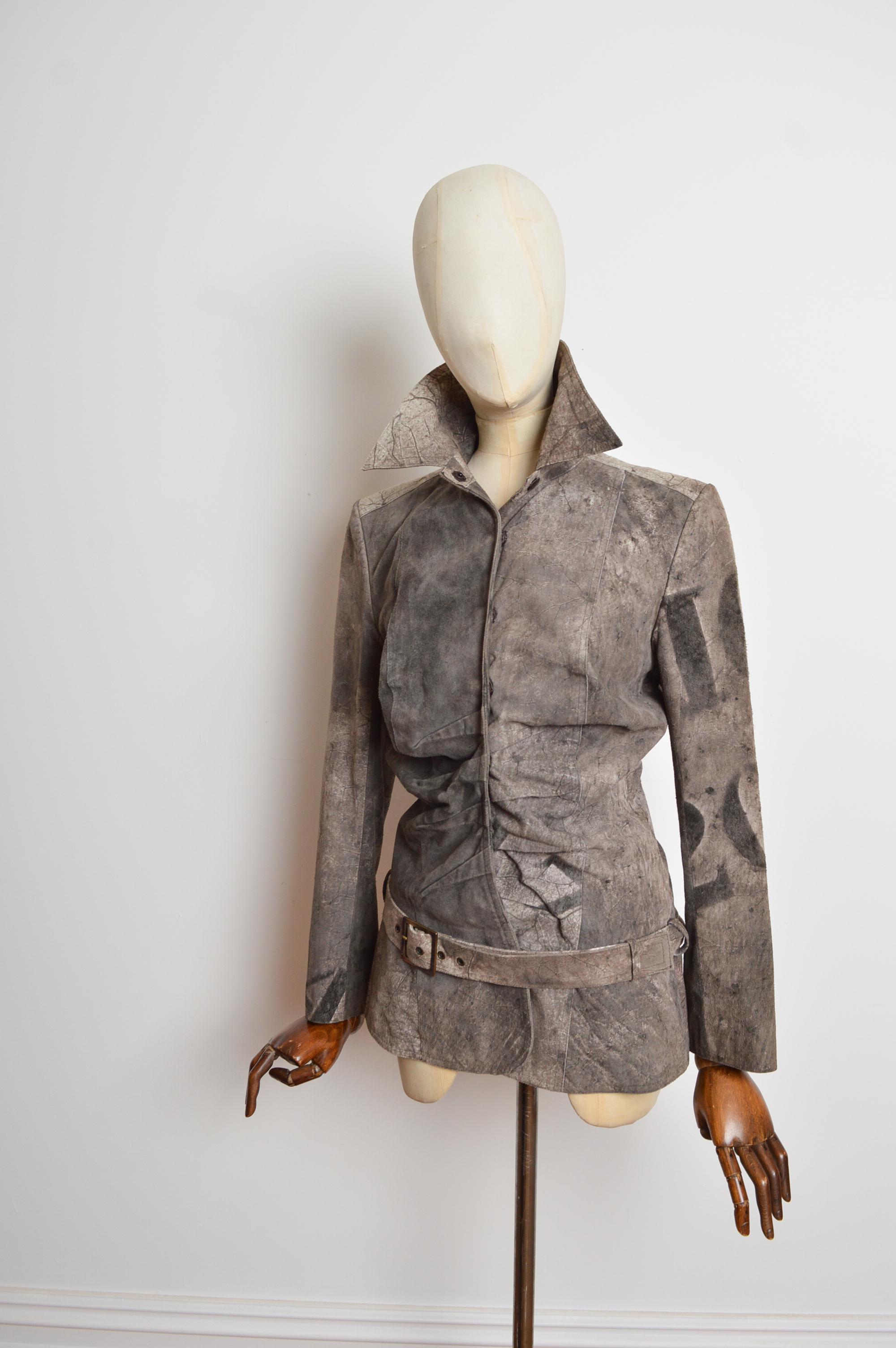 S/S 2003 Christian Dior by John Galliano Calf Skin Leather Jacket - Blazer For Sale 3