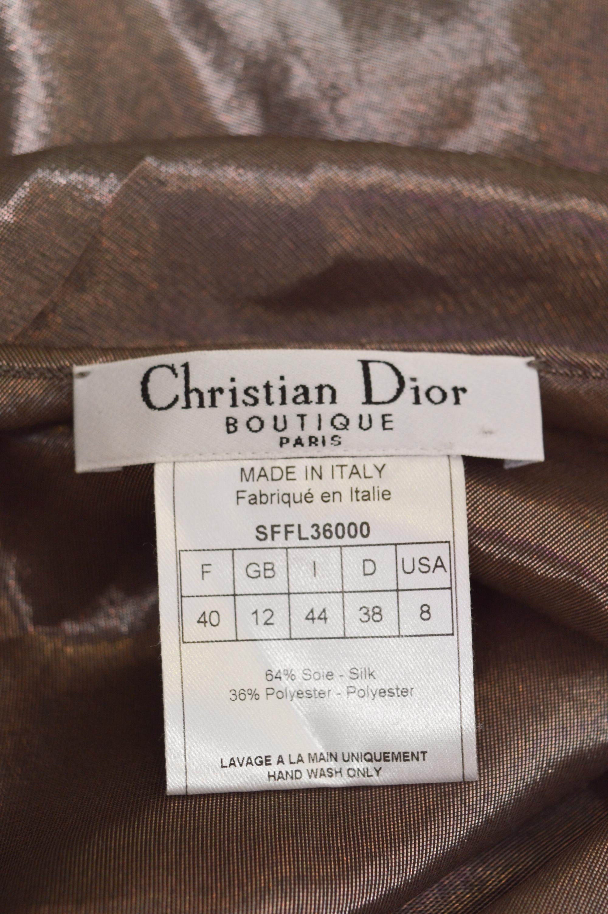S/S 2003 Christian Dior by John Galliano Sheer Silver Nude Silk Slip Dress For Sale 3