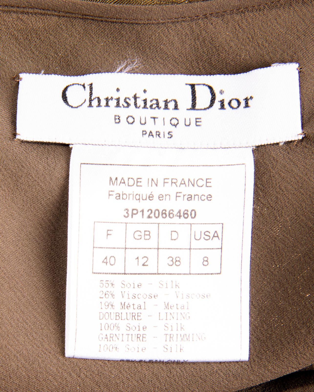 S/S 2003 Christian Dior by John Galliano Silk Floral Brocade Dress 1