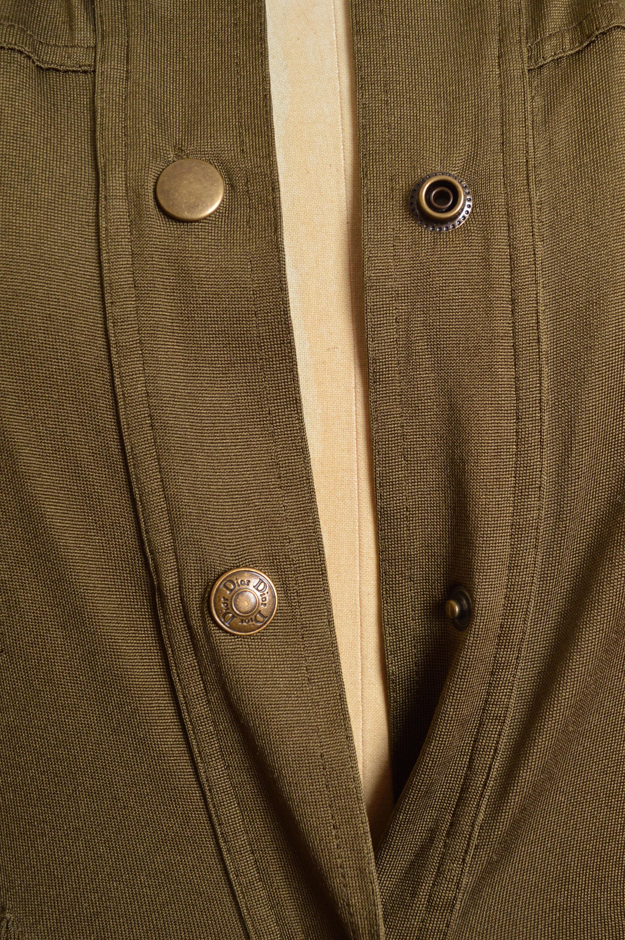 S/S 2003 Christian Dior John Galliano Khakigrünes Batwing-Fallschirm-Minikleid im Angebot 11