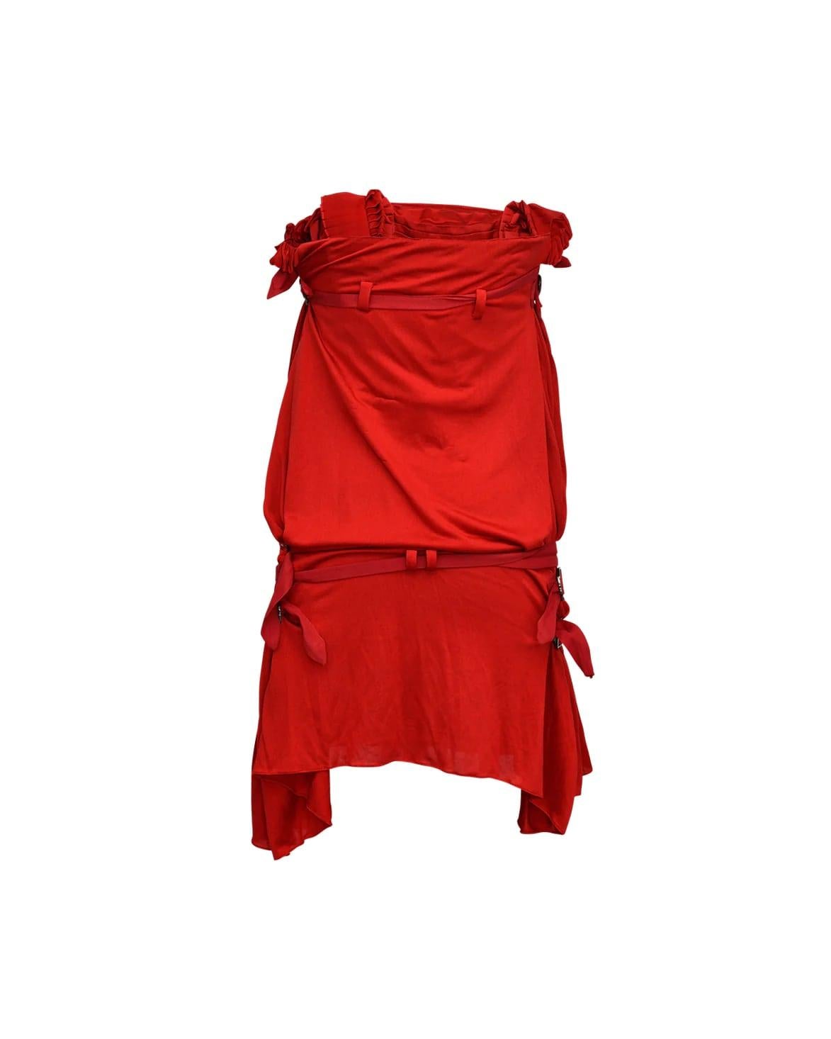 S/S 2003 Christian Dior Red Strapless Mini Dress by Galliano In Good Condition In North Hollywood, CA