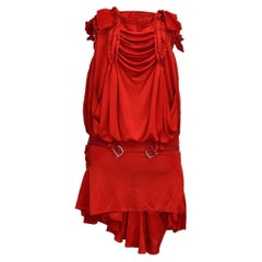 S/S 2003 Christian Dior Red Strapless Mini Dress by Galliano