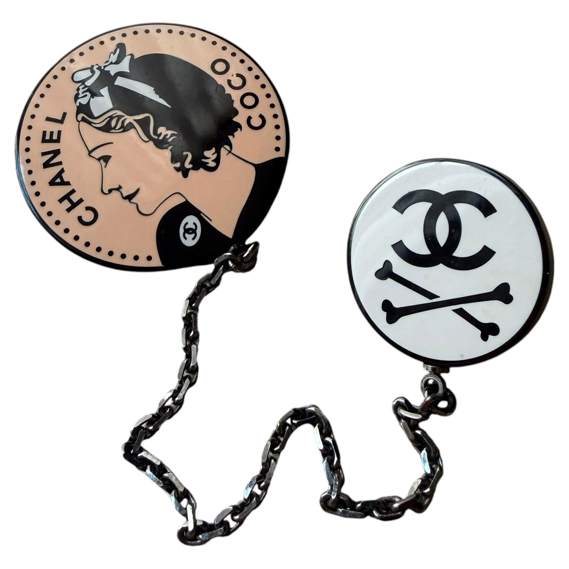 Chanel Spring/Summer 2003 Coco Portrait Chain-Link Brooch