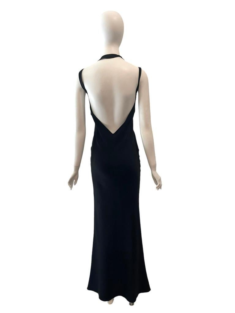 Women's S/S 2003 DIOR by John Galliano Low Cut High Slit Evening Gown 