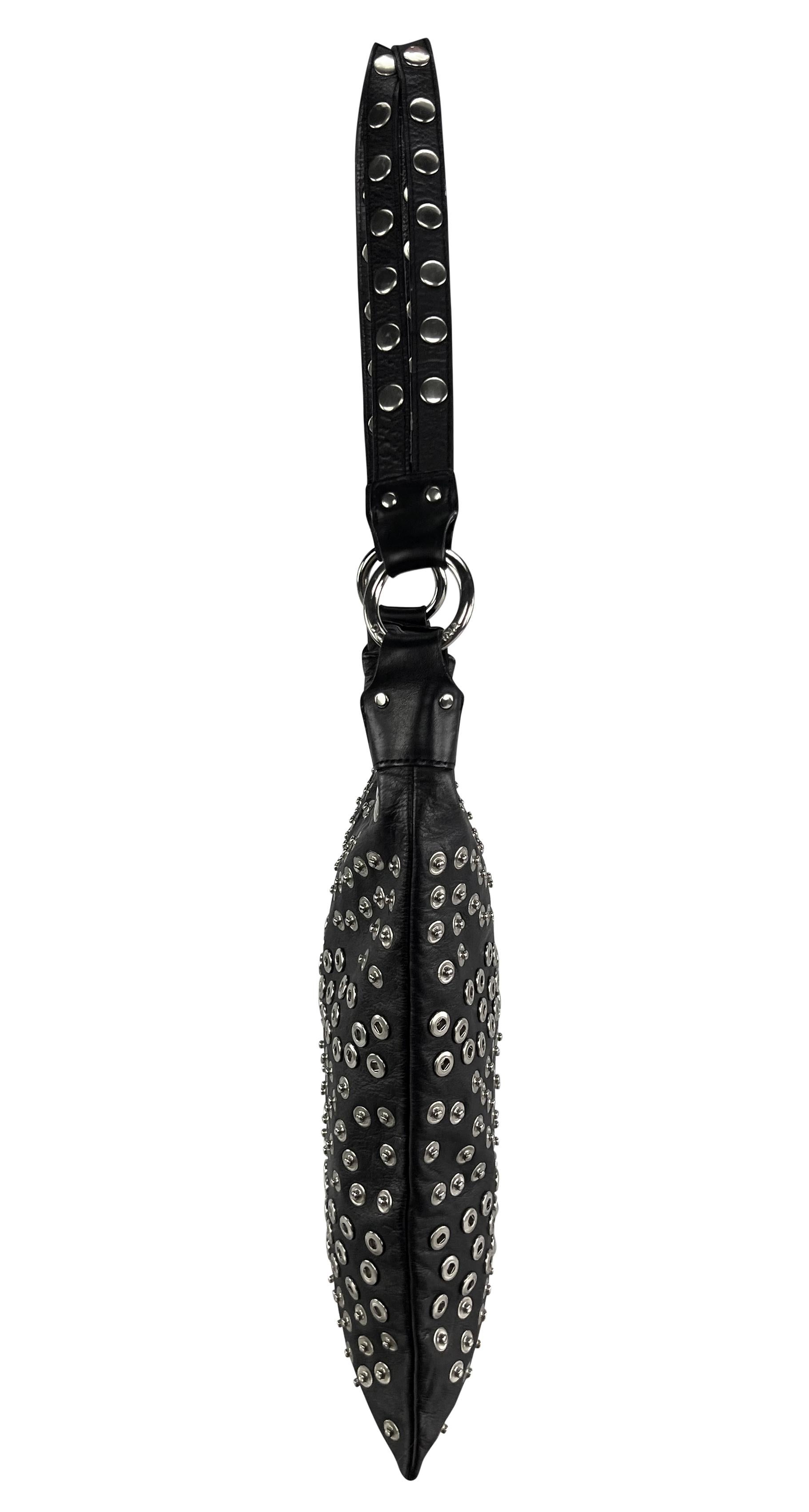 Women's 2003 Dolce & Gabbana Runway Snap Adjustable Black Leather Long Shoulder Tote Bag For Sale