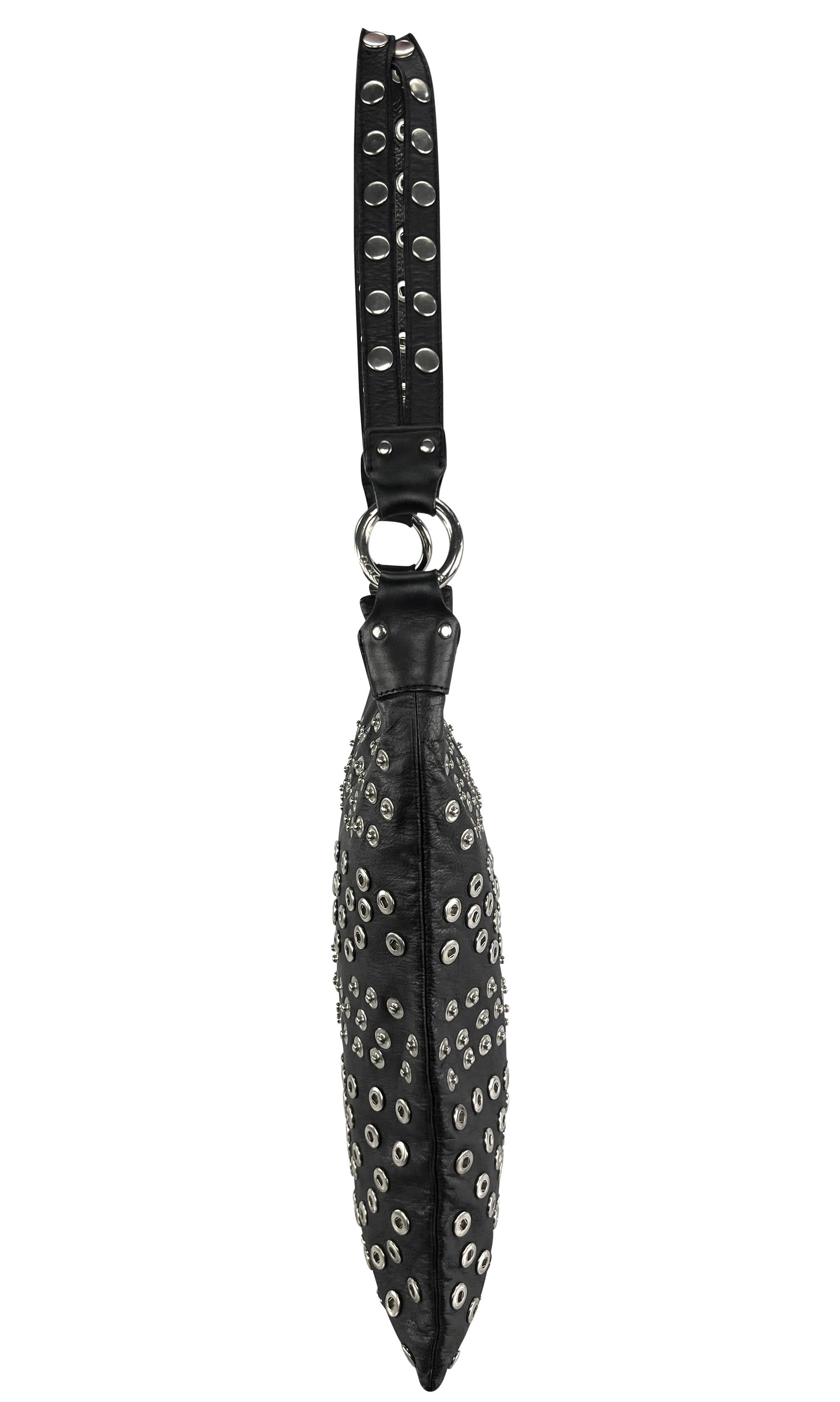 2003 Dolce & Gabbana Runway Snap Adjustable Black Leather Long Shoulder Tote Bag For Sale 2