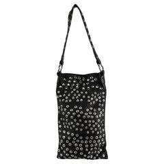 2003 Dolce & Gabbana Runway Bolso de hombro largo ajustable de piel negra