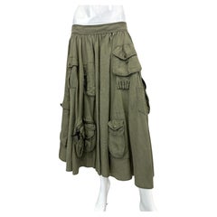 Dolce & Gabbana, jupe midi cargo en lin de chasse militaire, P/E 2003