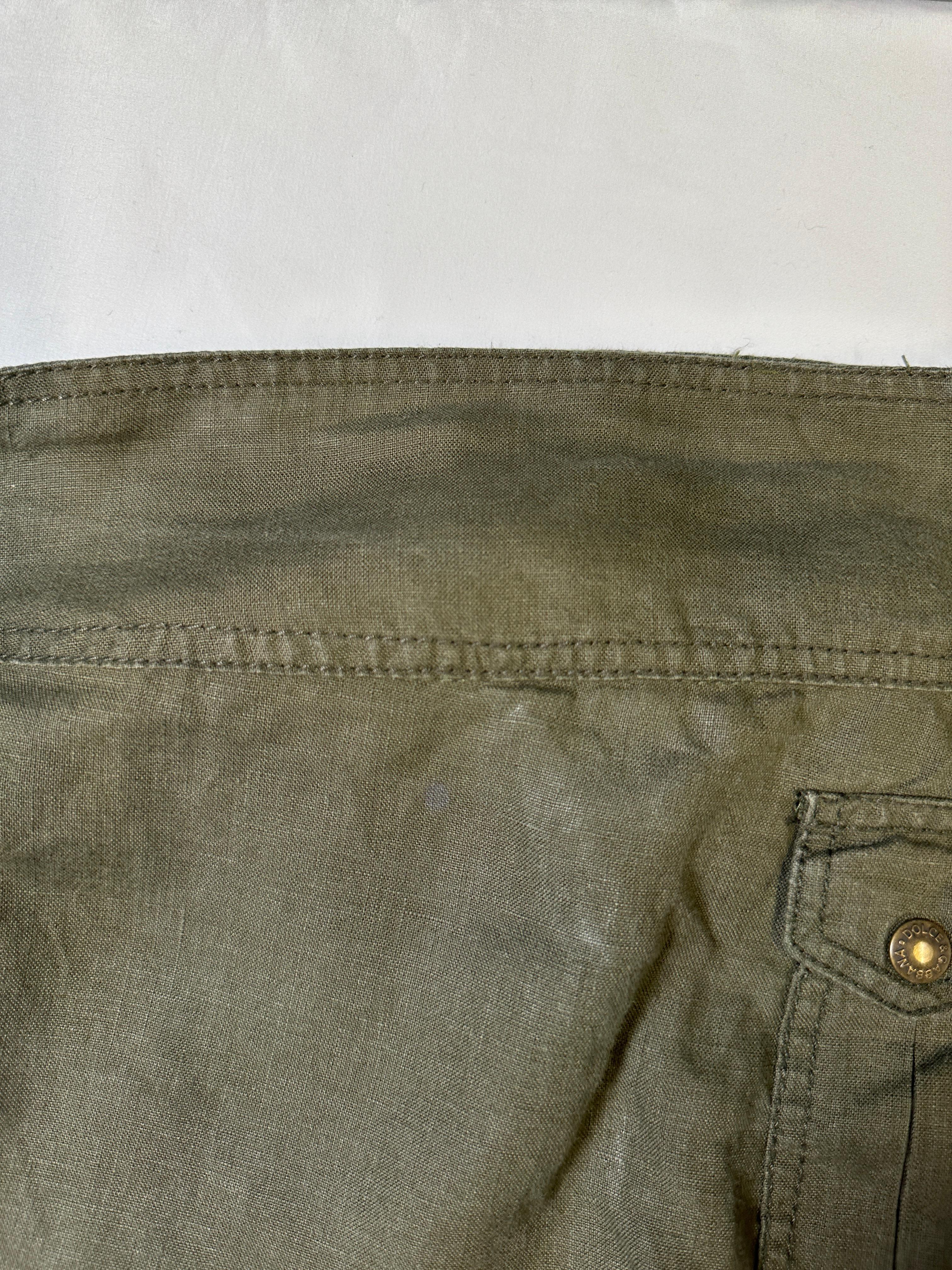 S/S 2003 Dolce & Gabbana midi skirt with cargo military hunting pockets 6