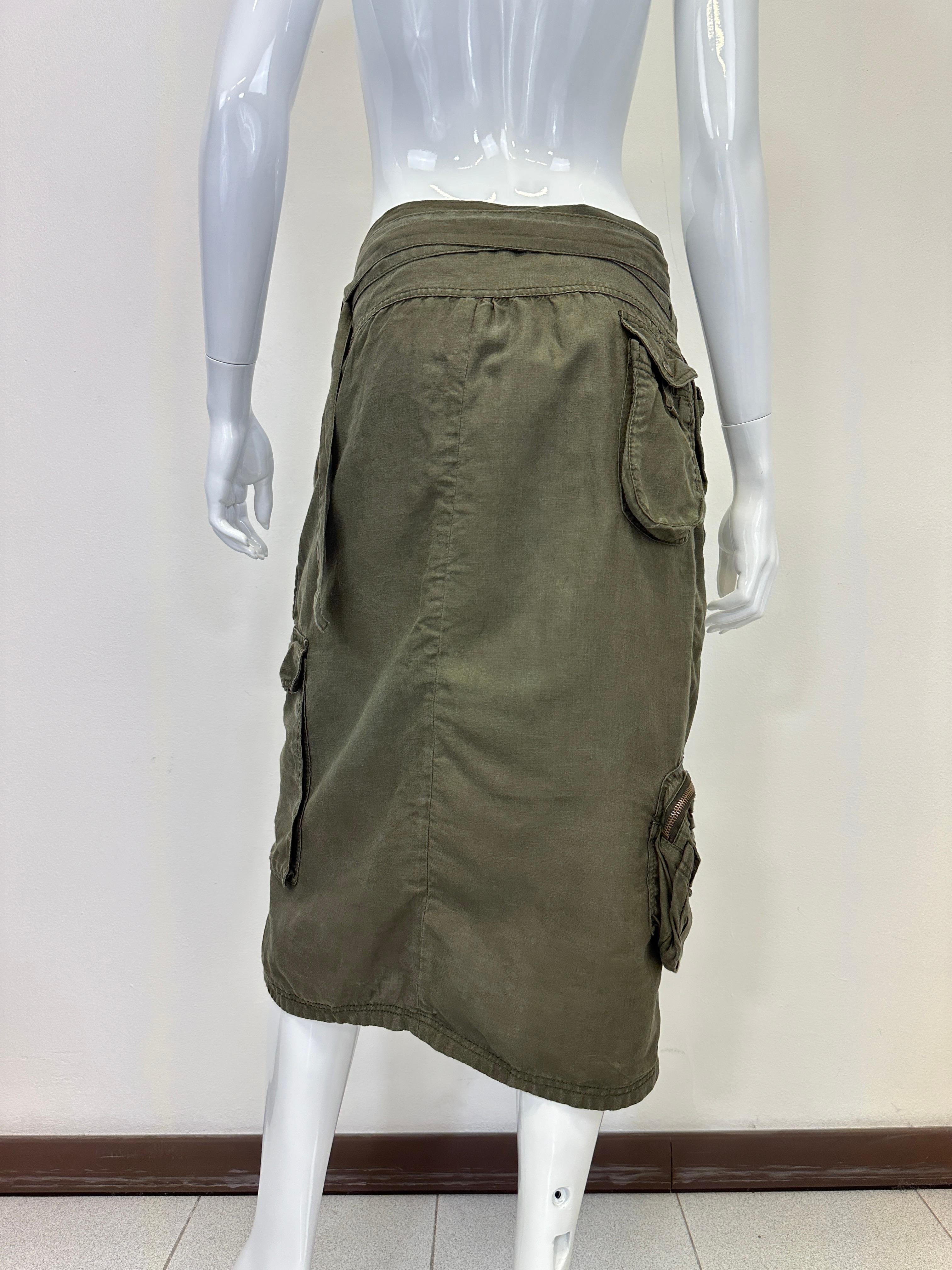 S/S 2003 Dolce & Gabbana midi skirt with cargo military hunting pockets 1