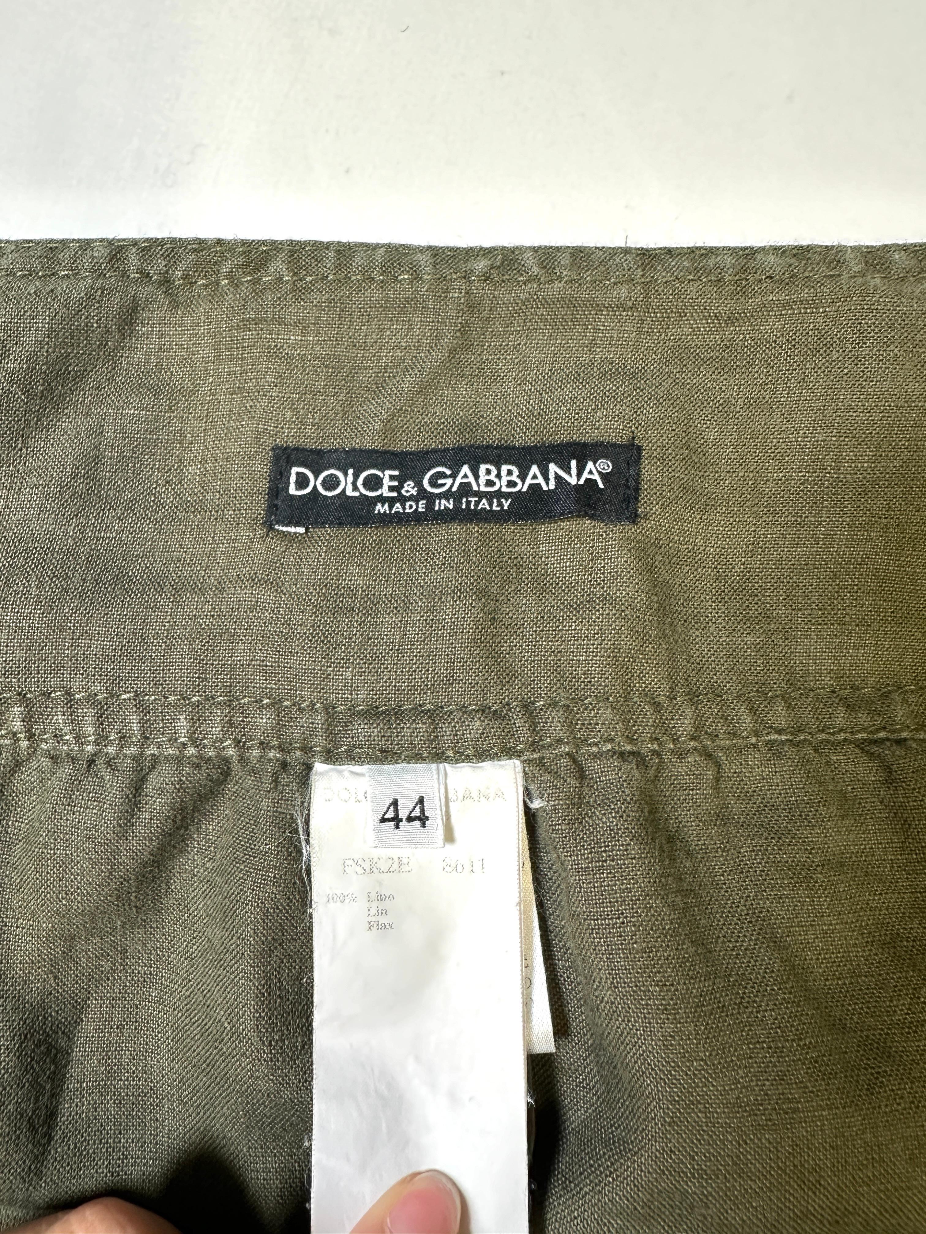 S/S 2003 Dolce & Gabbana midi skirt with cargo military hunting pockets 3