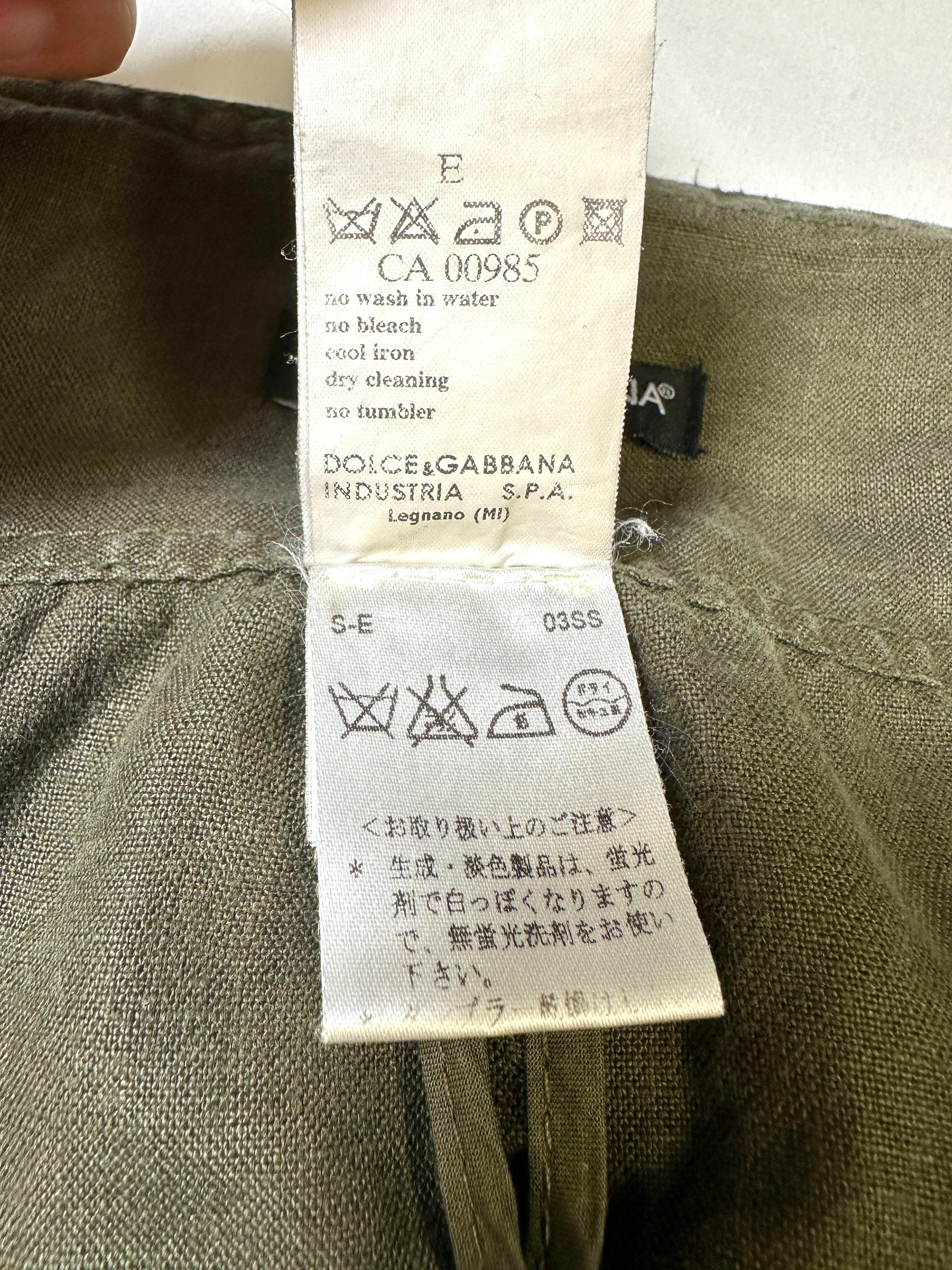 S/S 2003 Dolce & Gabbana midi skirt with cargo military hunting pockets 4