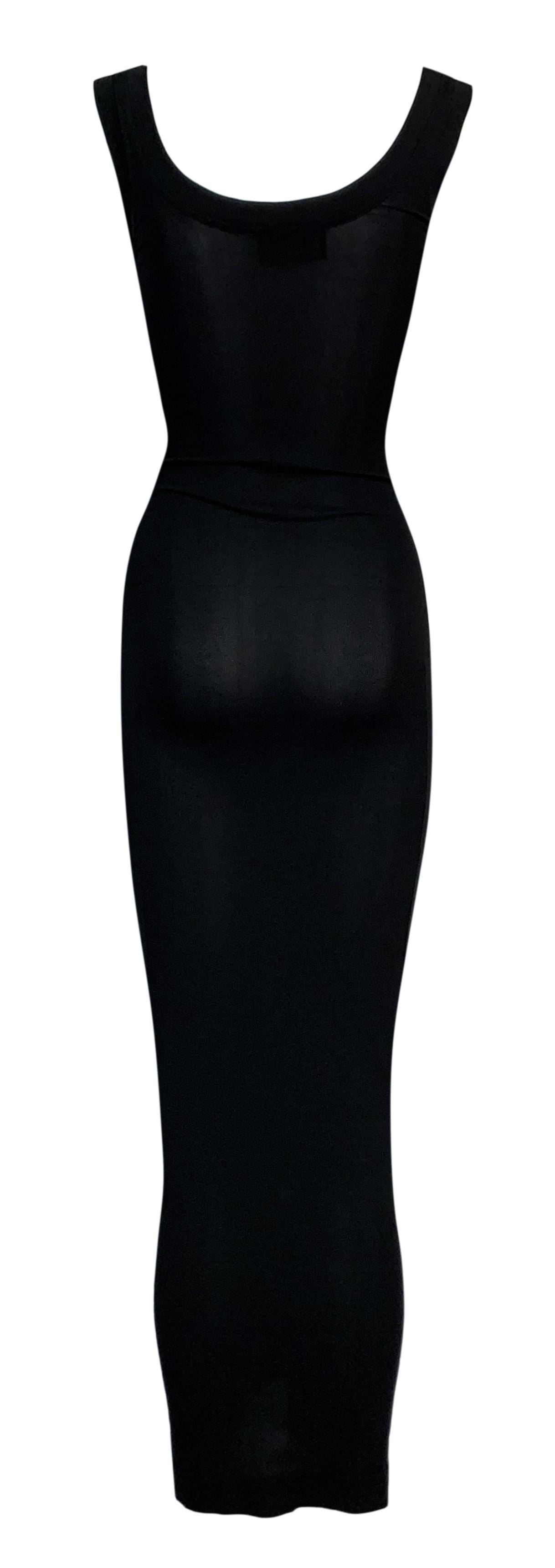 S/S 2003 Dolce & Gabbana Pin-Up Black Bodycon Wiggle Maxi Dress In Good Condition In Yukon, OK