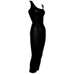 S/S 2003 Dolce & Gabbana Pin-Up Black Bodycon Wiggle Maxi Dress