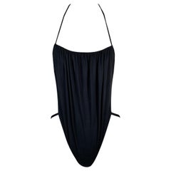 Maillot de bain noir sans bretelles à décolleté plongeant sans bretelles, défilé Dolce & Gabbana P/E 2003