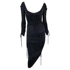 S/S 2003 Dolce & Gabbana Runway 'Sex & Love' Black Drawstring Bodycon Dress