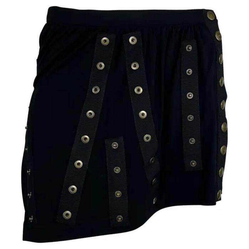 S/S 2003 Dolce & Gabbana 'Sex and Love Schwarzer Snap Wrap Stretch Jersey Minirock