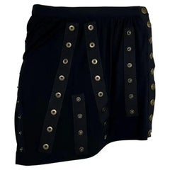 S/S 2003 Dolce & Gabbana 'Sex and Love Schwarzer Snap Wrap Stretch Jersey Minirock