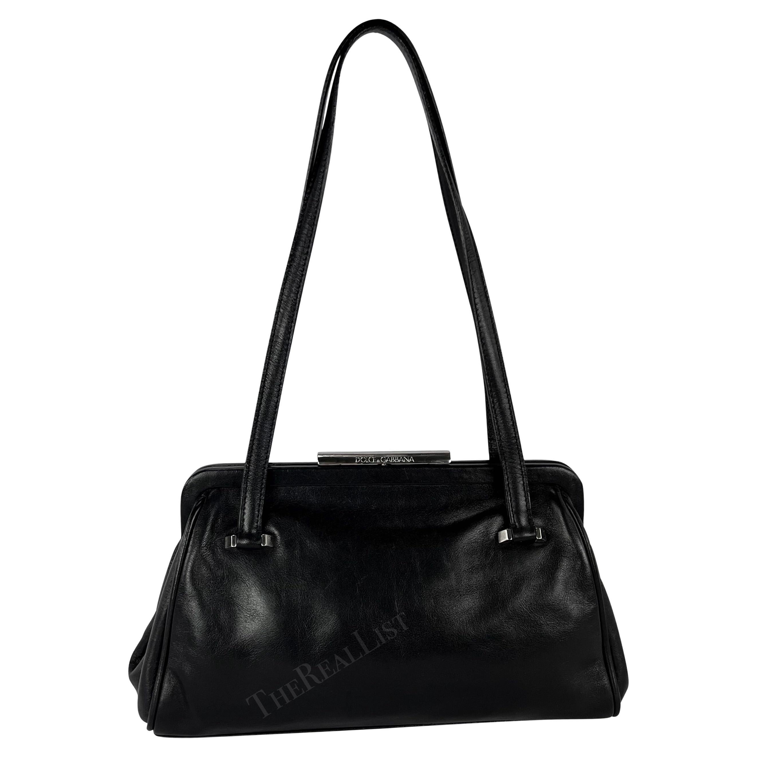 S/S 2003 Dolce & Gabbana 'Sex & Love' Black Leather Mini Shoulder Bag For Sale 6