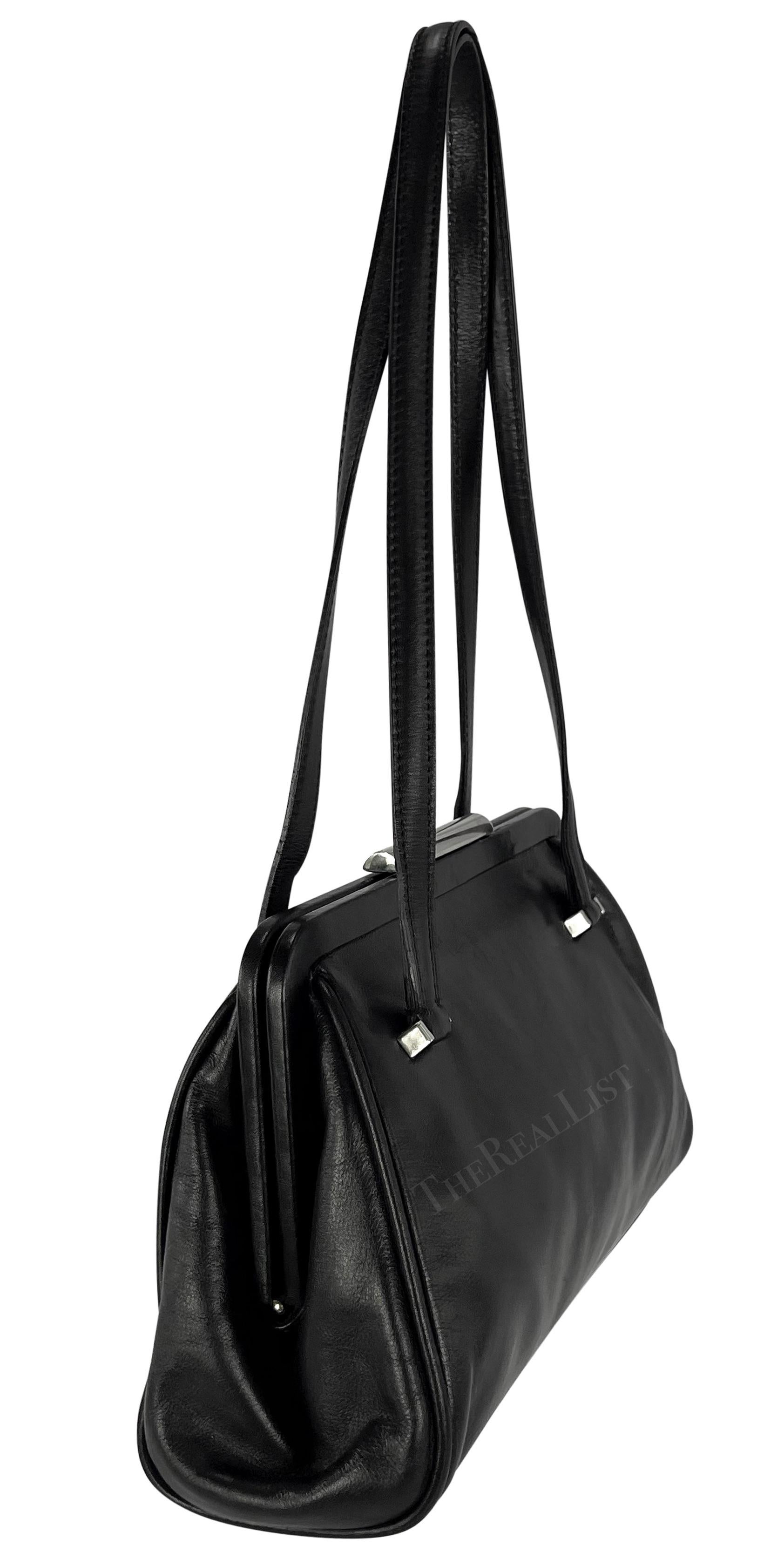 Women's S/S 2003 Dolce & Gabbana 'Sex & Love' Black Leather Mini Shoulder Bag For Sale