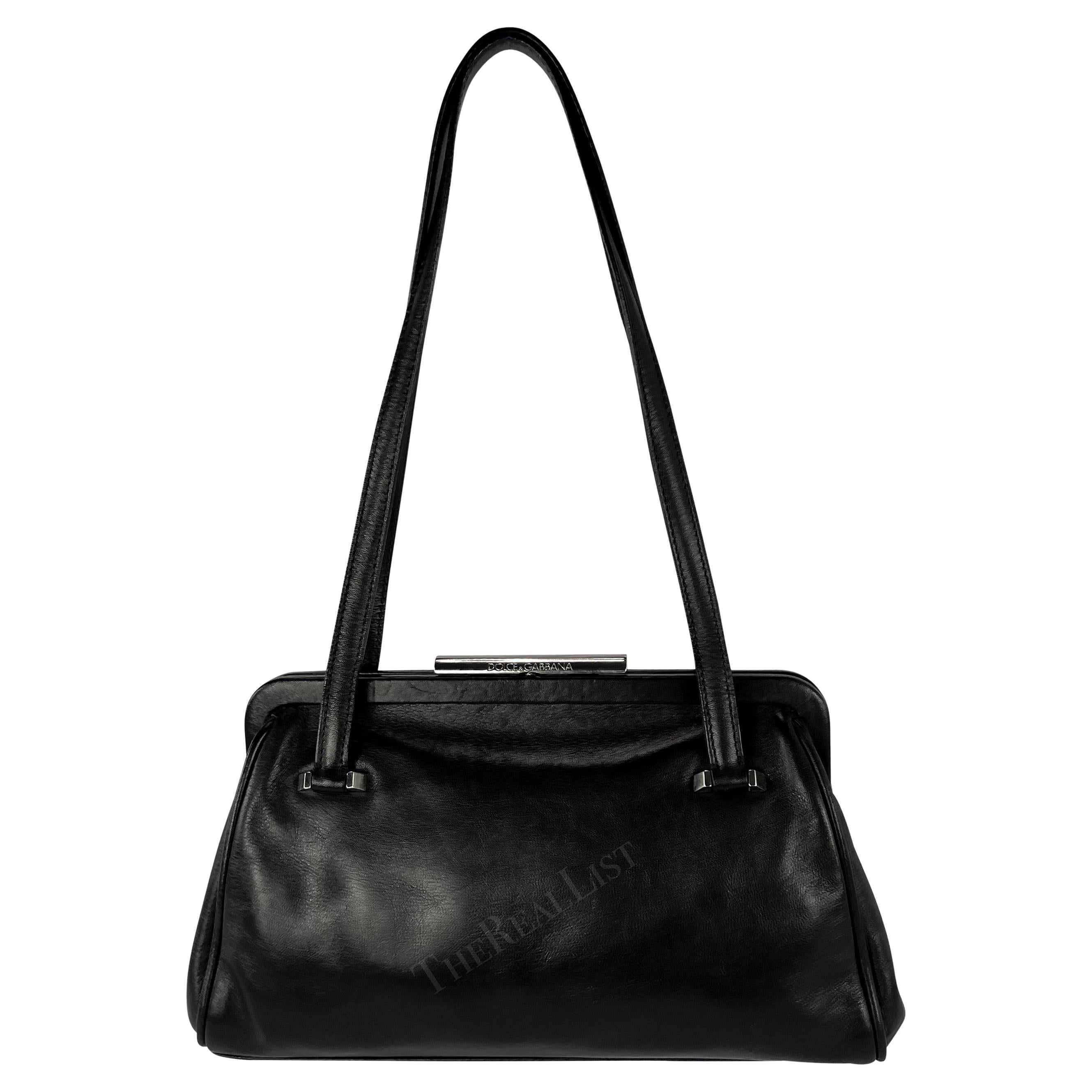 S/S 2003 Dolce & Gabbana 'Sex & Love' Black Leather Mini Shoulder Bag For Sale