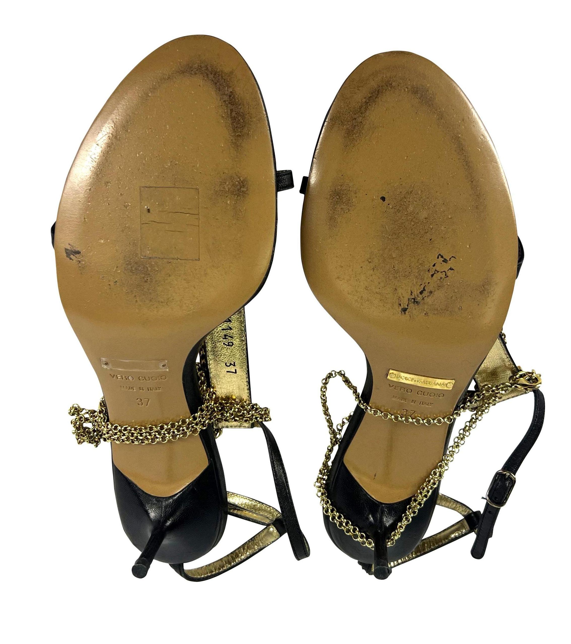 P/E 2003 Dolce & Gabbana 'Sex & Love' in pelle nera SEX Kitten Heels Taglia 37 in vendita 4