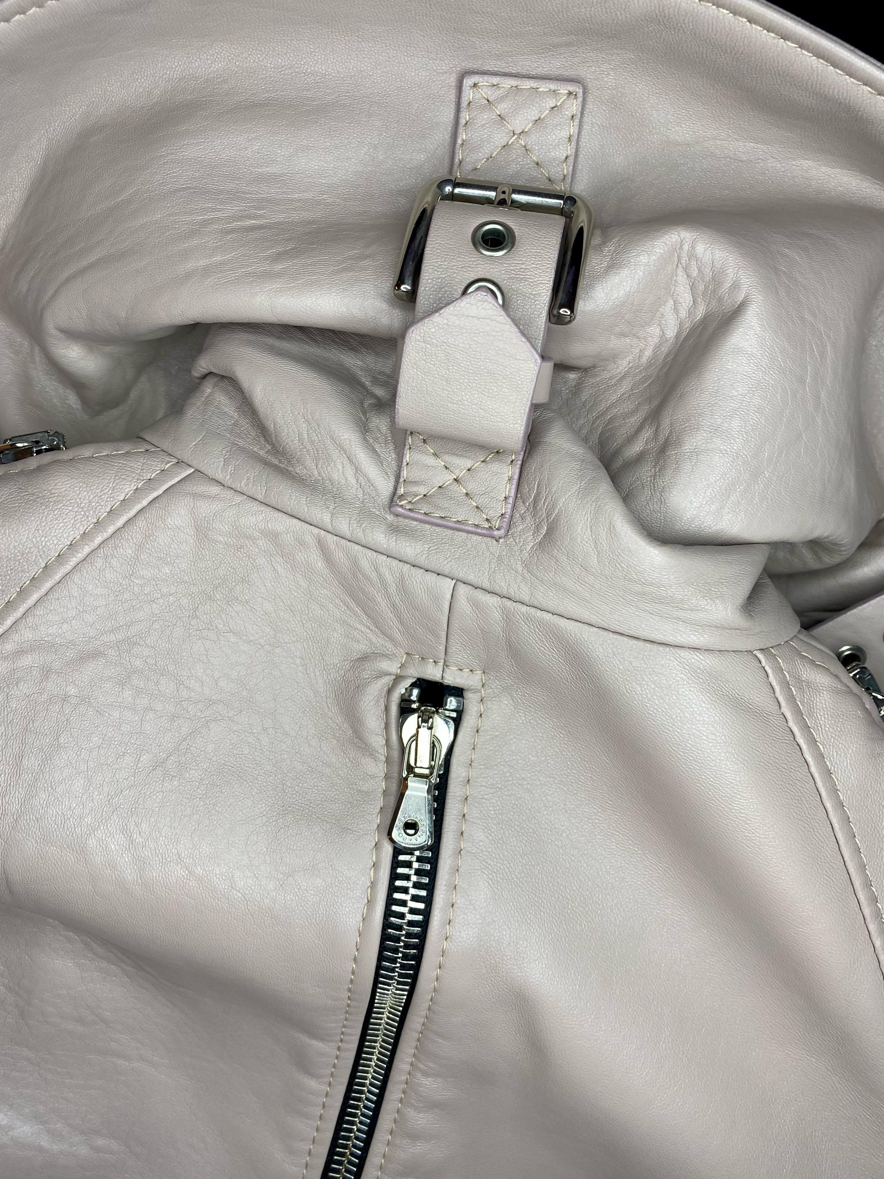 S/S 2003 Dolce & Gabbana 'Sex & Love' Bondage Buckle Lambskin Leather Zip Jacket For Sale 2